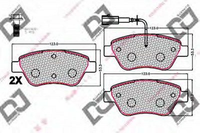 DJ PARTS bp2130 -  Комплект тормозных колодок, дисковый тормоз